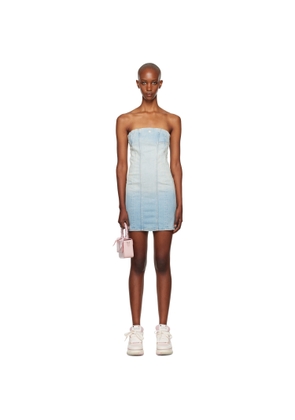 AMIRI Blue MA Bustier Denim Minidress