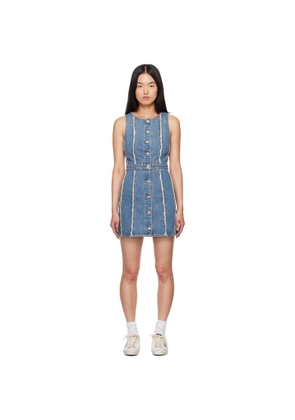 Re/Done Blue Fray Denim Minidress