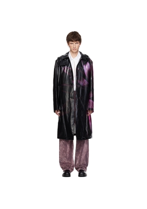 Dries Van Noten Black Loose Fit Mac Raincoat