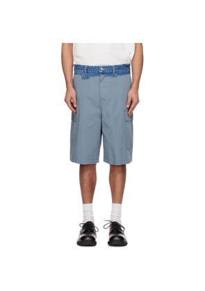 MM6 Maison Margiela Gray Denim Waistband Cargo Shorts