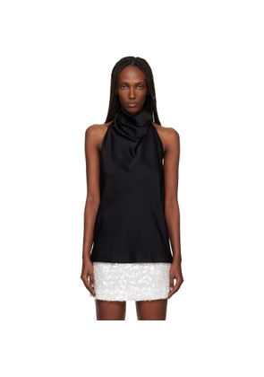 Stella McCartney Black Satin Halterneck Top