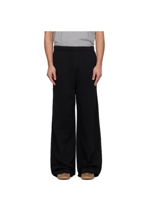 MM6 Maison Margiela Black Embroidered Logo Sweatpants