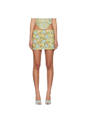 Miaou Yellow Micro Mini Skirt