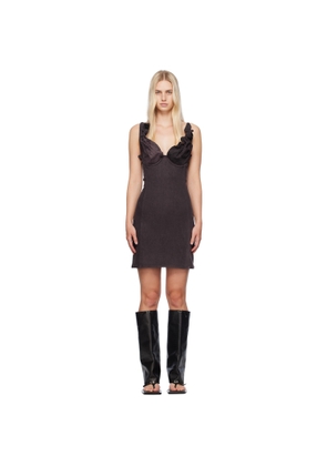 Y/Project Purple Plunging Neck Denim Minidress