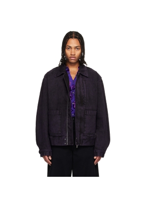 Dries Van Noten Purple Patch Pocket Denim Jacket