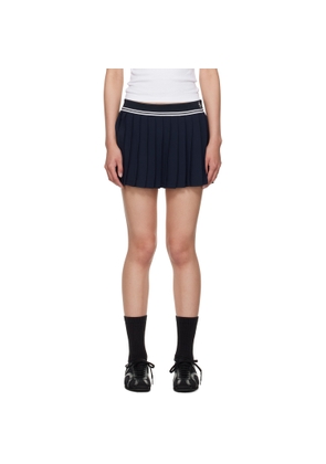 Sporty & Rich Navy 'SRC' Logo Abigail Miniskirt