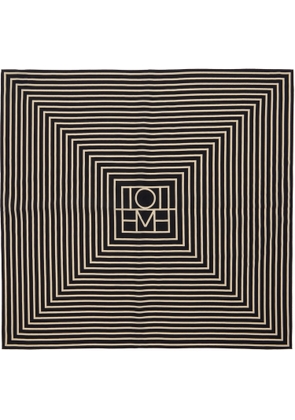 TOTEME Black & Off-White Signature Monogram Silk Scarf