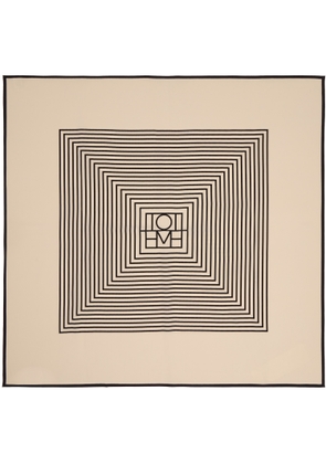 TOTEME Beige Centered Monogram Silk Scarf