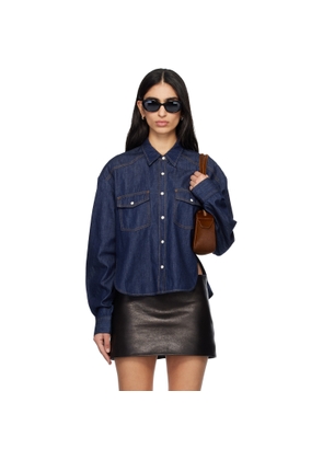 KHAITE Navy Grenon Shirt