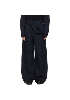 Dries Van Noten Gray Paneled Trousers