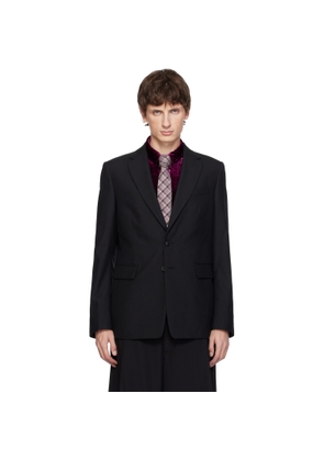Dries Van Noten Black Slim Fit Wool Blazer