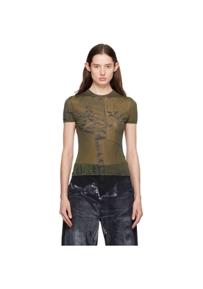 Blumarine Green Printed T-Shirt