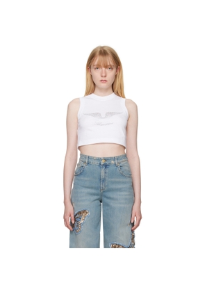 Blumarine White Crystal-Cut Tank Top