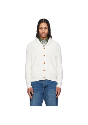 Polo Ralph Lauren Off-White Cotton Shawl-Collar Cardigan