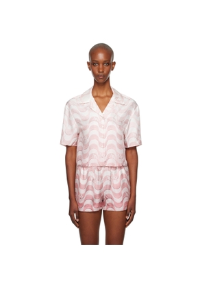 AMIRI Pink 'Amiri' Staggered Wave Shirt