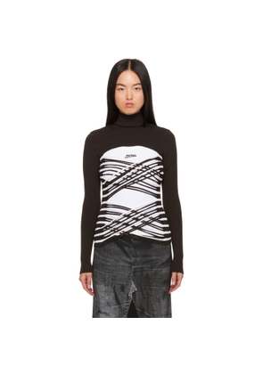 Jean Paul Gaultier Brown & White Striped Turtleneck