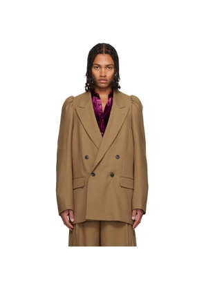Dries Van Noten Brown Wool Twill Blazer