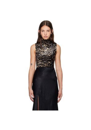 Nanushka Black & Brown Annyka Turtleneck