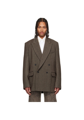 Dries Van Noten Brown Wool Serge Blazer