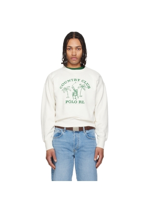 Polo Ralph Lauren Off-White Vintage Fit Fleece Graphic Sweatshirt