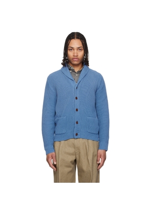 Polo Ralph Lauren Blue Cotton Shawl-Collar Cardigan