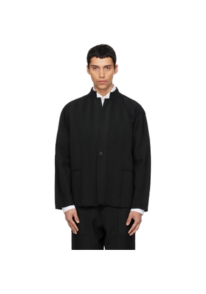HOMME PLISSÉ ISSEY MIYAKE Black Inlaid Knit Jacket