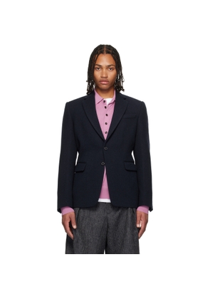 Dries Van Noten Navy Wool Blazer