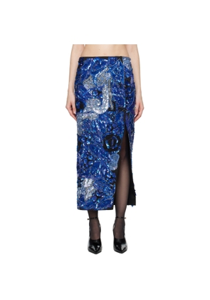 Conner Ives Blue Sequin Maxi Skirt