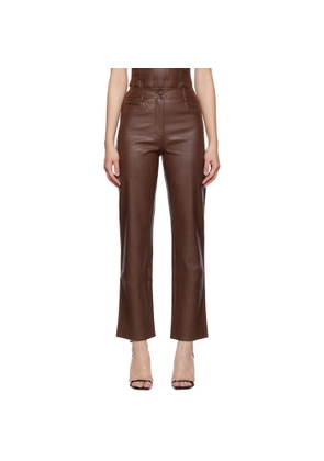 Miaou Brown Junior Faux-Leather Pants
