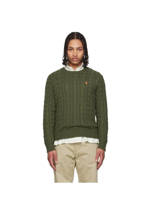 Polo Ralph Lauren Khaki Cable-Knit Cotton Sweater
