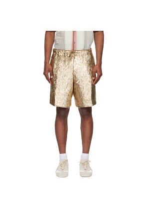 Dries Van Noten Gold Sequinned Shorts