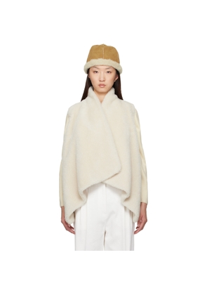 LE17SEPTEMBRE Beige Shawl Collar Faux-Shearling Vest