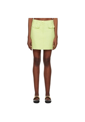 Moschino Green Teddy Buttons Miniskirt