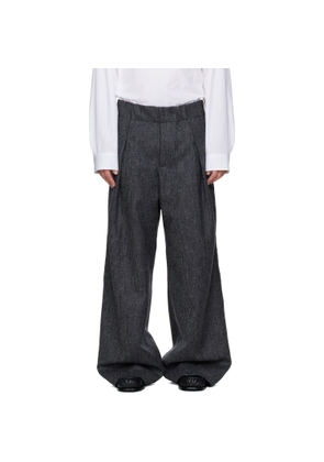 Dries Van Noten Navy Wool Trousers