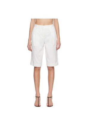 Matteau White Long Chino Shorts