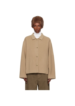 LE17SEPTEMBRE Tan Virgin Wool Handmade Muffler Jacket