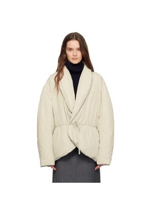 LE17SEPTEMBRE Off-White Shawl Collar Goose Down Jacket