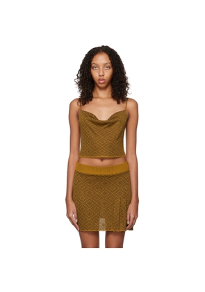 Ahluwalia Brown Ojewale Cowl Neck Top