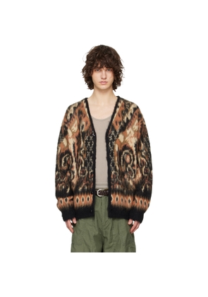NEEDLES Black & Brown Mohair Paisley Cardigan