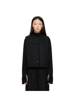 LE17SEPTEMBRE Black Faux-Shearling Reversible Vest
