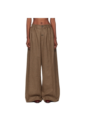 Martine Rose Brown Extreme Wide Leg Tailored Trousers