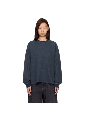COOR Blue Waffle Raglan Long Sleeve T-shirt