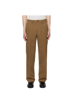 Dries Van Noten Tan Striped Trousers