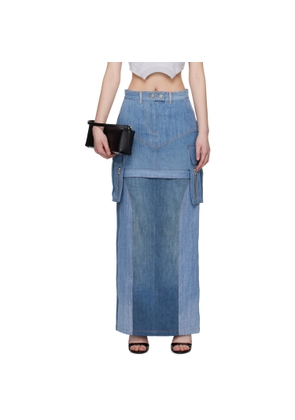 SRVC Blue Uma Denim Midi Skirt
