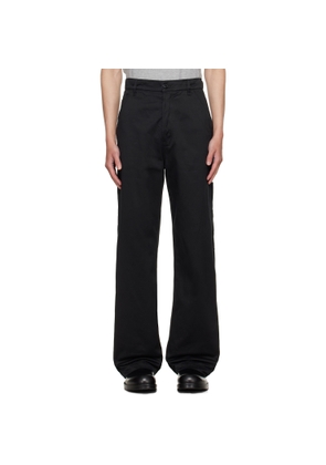Dries Van Noten Black Sateen Trousers