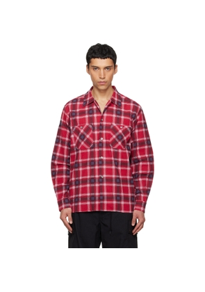 NEEDLES Red One-Up Printed Flannel Shirt