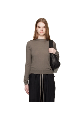 Rick Owens Gray Temple Biker Level Sweater