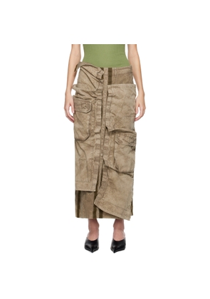 Y/Project Khaki Cargo Pocket Midi Skirt