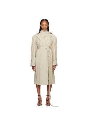 SRVC Beige Oren Trench Coat & Tank Top Set