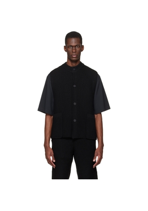 HOMME PLISSÉ ISSEY MIYAKE Black Rustic Knit Vest